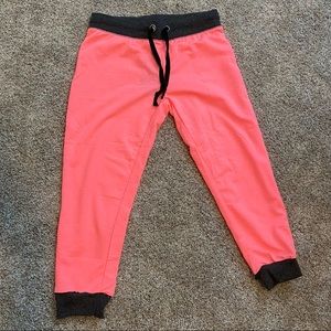 Neon pink capri joggers